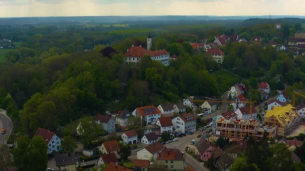 Vue Aérienne Autour Ville Senden Allemagne Bavière Par Une Journée — Video