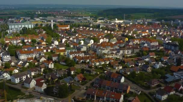 Vista Aérea Alrededor Ciudad Senden Alemania Baviera Soleado Día Primavera — Vídeos de Stock