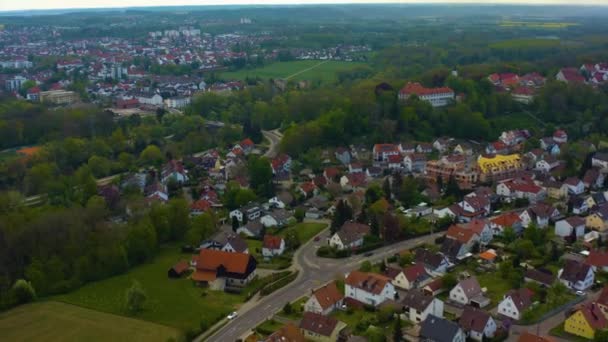 Légi Felvétel Város Körül Senden Németországban Bajorország Egy Napos Tavaszi — Stock videók