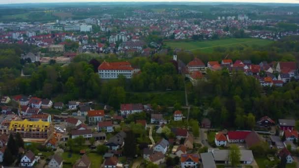 Letecký Pohled Město Senden Německu Bavorsko Slunečného Jarního Dne Během — Stock video