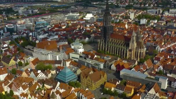 Veduta Aerea Della Città Ulm Della Cattedrale Mnster Germania Una — Video Stock