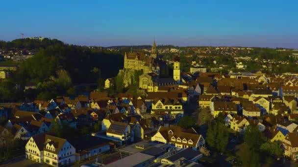 Pemandangan Udara Dari Pusat Kota Tua Jerman Pada Musim Semi — Stok Video