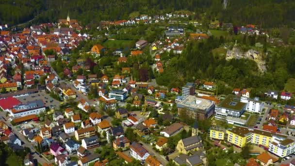 Aerial View Old Town Center Germany Sunny Spring Day — Video Stock