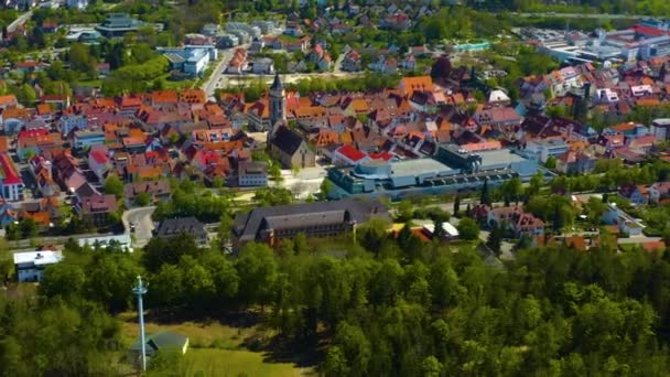 Widok Lotu Ptaka Centrum Starego Miasta Niemczech Słoneczny Wiosenny Dzień — Wideo stockowe