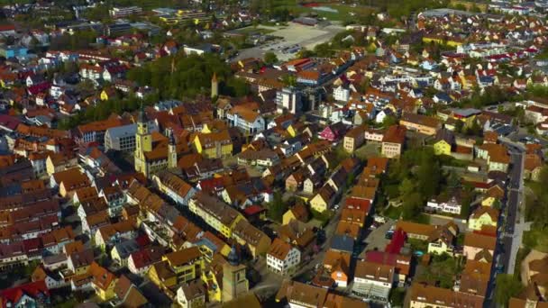 Aerial View Old Town Center Germany Sunny Spring Day — Video Stock