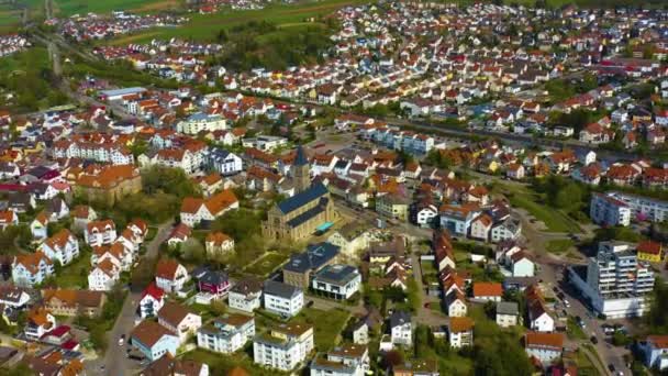 在阳光明媚的春天 德国老城区中心的空中景观 — 图库视频影像