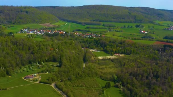 Vista Aérea Del Centro Histórico Alemania Soleado Día Primavera — Vídeos de Stock