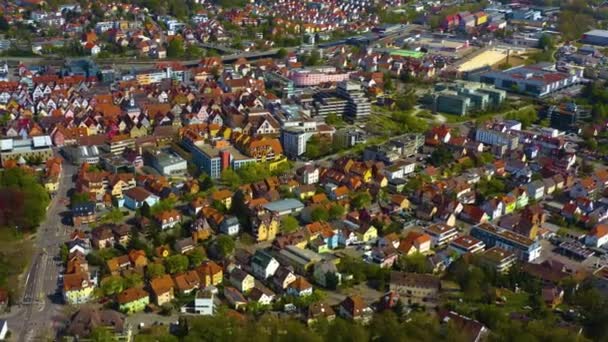 Αεροφωτογραφία Του Κέντρου Της Παλιάς Πόλης Στη Γερμανία Μια Ηλιόλουστη — Αρχείο Βίντεο