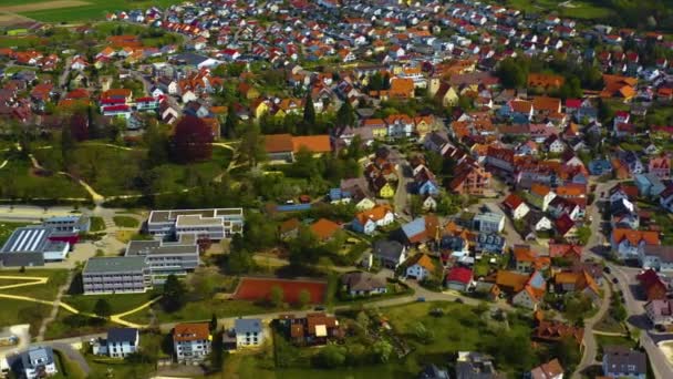 Αεροφωτογραφία Του Κέντρου Της Παλιάς Πόλης Στη Γερμανία Μια Ηλιόλουστη — Αρχείο Βίντεο