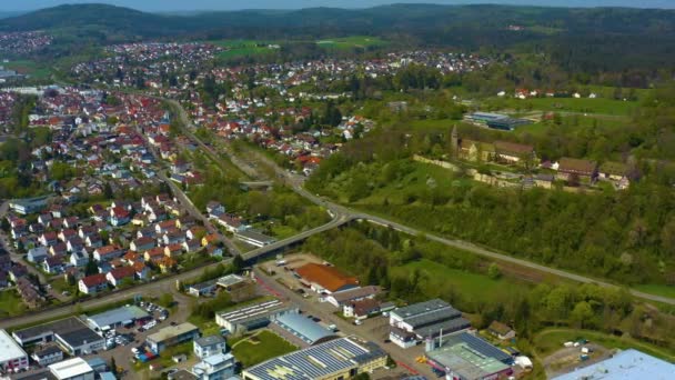Vista Aérea Del Centro Ciudad Vieja Alemania Soleado Día Primavera — Vídeos de Stock