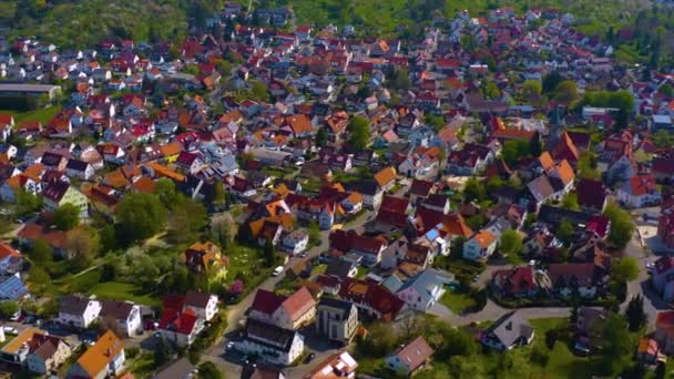 在阳光明媚的春天 德国老城区中心的空中景观 — 图库视频影像