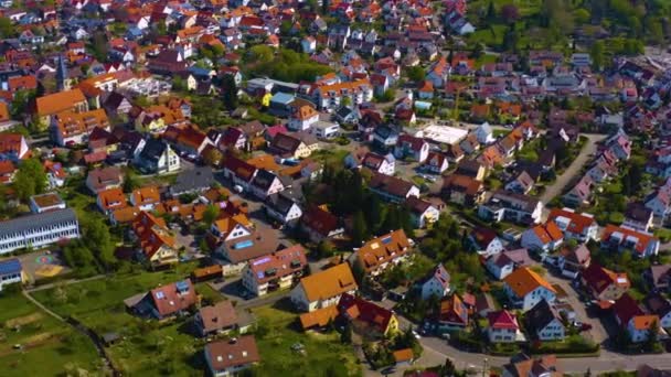 Luchtfoto Van Het Oude Centrum Van Stad Duitsland Een Zonnige — Stockvideo