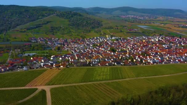 Aerial View Old Town City Center Germany Sunny Spring Day — Stockvideo