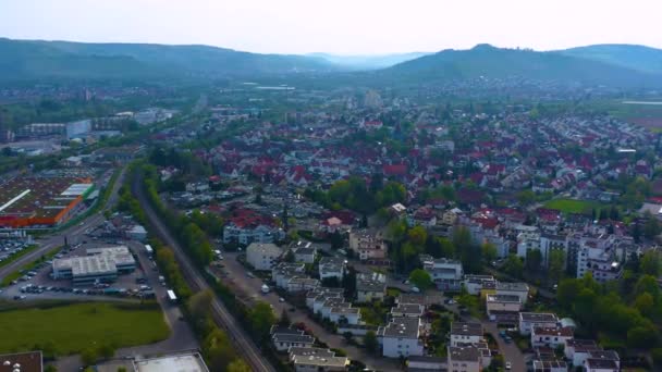 Вид Воздуха Старый Центр Города Германии Солнечный Весенний День — стоковое видео