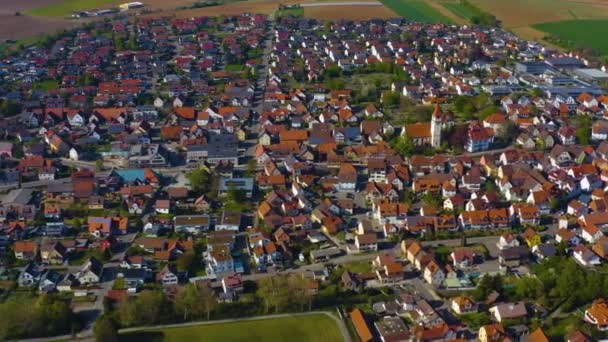 Αεροφωτογραφία Γύρω Από Την Πόλη Heilbronn Στη Γερμανία Μια Ηλιόλουστη — Αρχείο Βίντεο