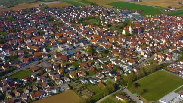 Aerial View City Heilbronn Germany Sunny Day Early Spring — Stock Video