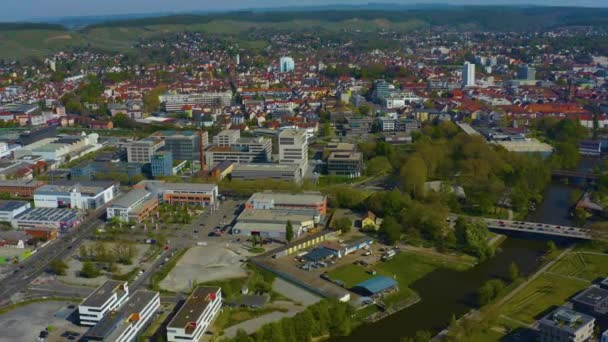 Vue Aérienne Autour Ville Heilbronn Allemagne Par Une Journée Ensoleillée — Video