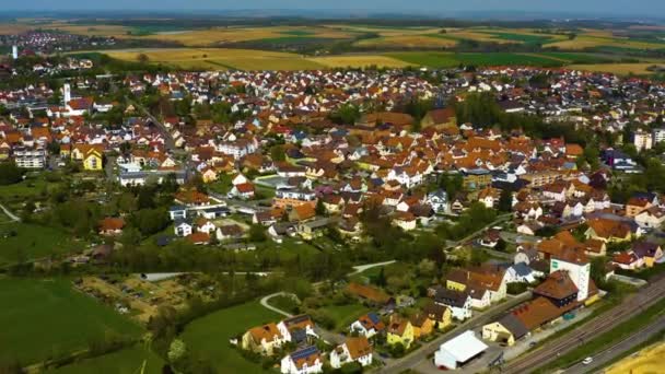 Luftaufnahme Der Stadt Heilbronn Einem Sonnigen Frühlingstag — Stockvideo