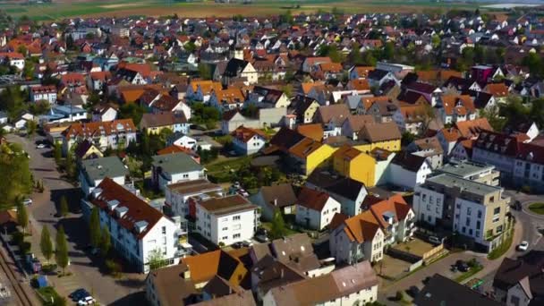 Bahar Başlarında Güneşli Bir Günde Almanya Heilbronn Şehrinin Etrafındaki Hava — Stok video