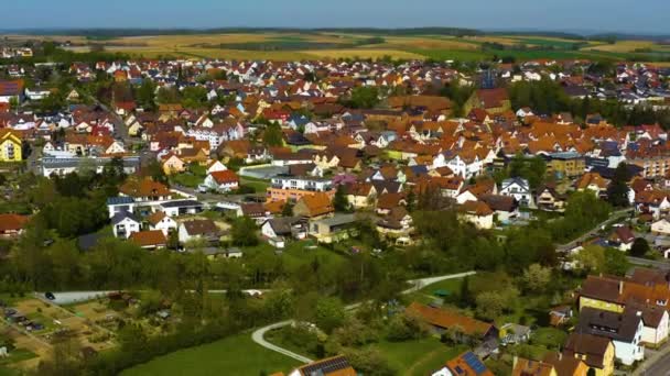 Αεροφωτογραφία Γύρω Από Την Πόλη Heilbronn Στη Γερμανία Μια Ηλιόλουστη — Αρχείο Βίντεο