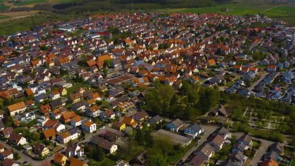 Aerial View Old Town City Center Germany Sunny Spring Day — Vídeo de Stock