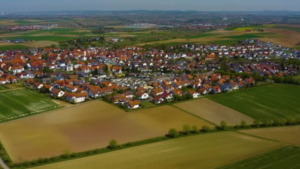 Aerial View Old Town City Center Germany Sunny Spring Day — 图库视频影像