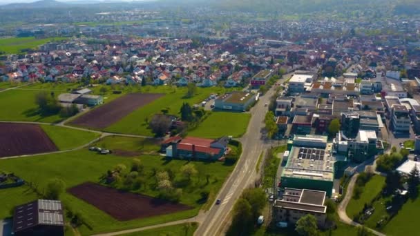 Luchtfoto Van Het Oude Centrum Van Stad Duitsland Een Zonnige — Stockvideo