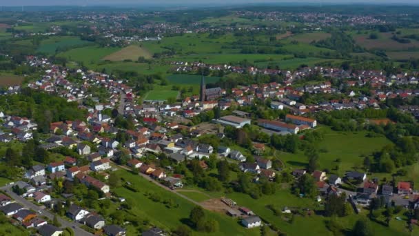 Widok Lotu Ptaka Niemieckie Miasto Słoneczny Dzień Wiosną — Wideo stockowe