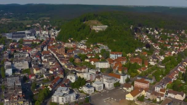 Vista Aérea Uma Cidade Alemã Dia Sol Primavera — Vídeo de Stock