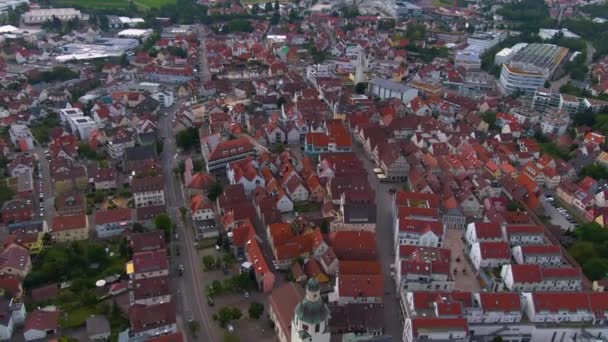 夏の終わりの午後にドイツのWinnenden市周辺の空中ビュー — ストック動画