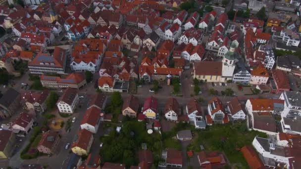 Aerial View City Winnenden Germany Late Afternoon Summer — Stockvideo