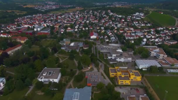 Vista Aérea Torno Cidade Winnenden Alemanha Uma Tarde Final Verão — Vídeo de Stock