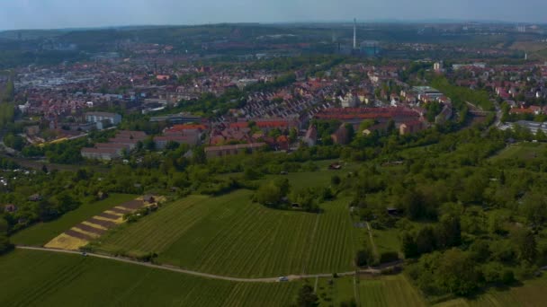 Aerial View City Stuttgart Germany Sunny Day Summer — Video Stock