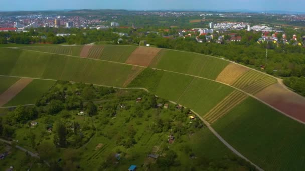 Aerial View City Stuttgart Germany Sunny Day Summer — Video Stock