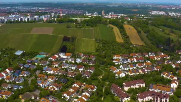 Aerial View City Stuttgart Germany Sunny Day Summer — 图库视频影像