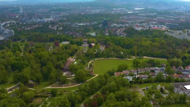 Letecký Pohled Město Stuttgart Německu Slunečného Letního Dne — Stock video