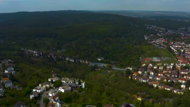 Aerial View City Stuttgart Germany Sunny Day Summer — 图库视频影像