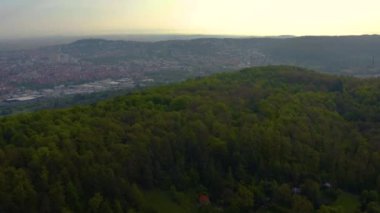 Leonberg Almanya 'sındaki otoban üçgeninin hava görüntüsü.