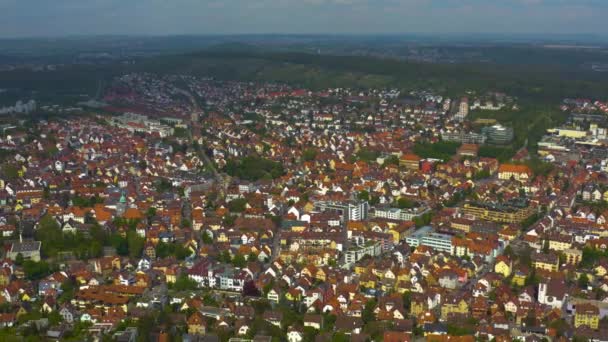 Aerial View City Stuttgart Germany Sunny Day Summer — Video Stock