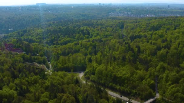 Luchtfoto Van Kruising Van Snelweg Autobahn Schattenring Verdoving Duitsland Een — Stockvideo
