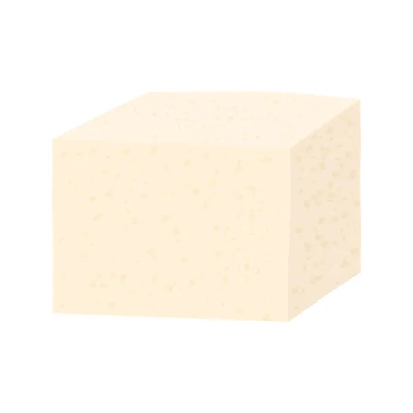 Formaggio di tofu. Illustrazione di formaggio di soia isolato su sfondo bianco. — Vettoriale Stock