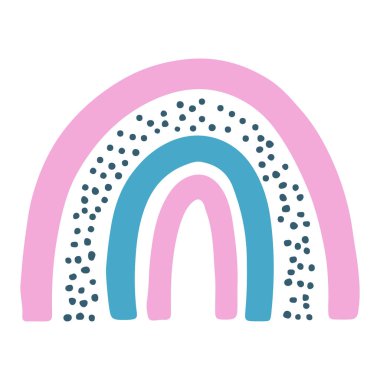 İskandinav gökkuşağı karalama stili. Çocuk odası dekorasyonu için resim.