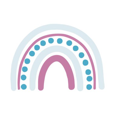 İskandinav gökkuşağı karalama stili. Çocuk odası dekorasyonu için resim.