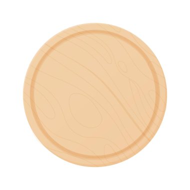 Tahta kesme tahtasıyla. Beyaz bir arkaplanda izole resimleme.