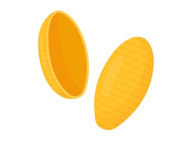 Makarna gnocchi. Beyaz arkaplanda izole edilmiş İtalyan makarna çizimi.