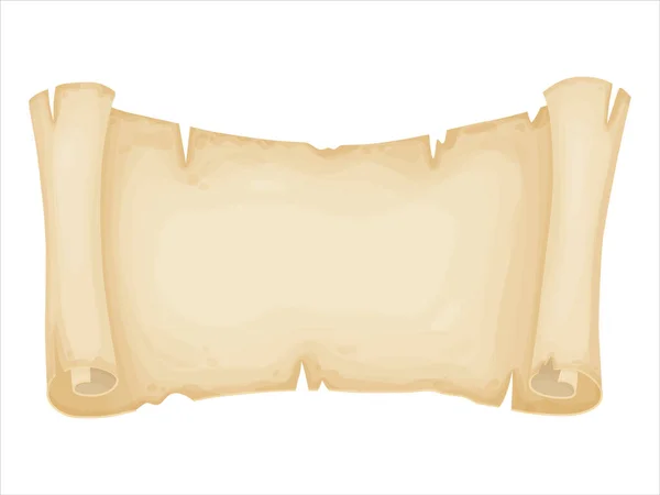 Пергамент Старый Бумажный Свиток Винтажное Письмо Сертификат Карта Сокровищ Исторический — стоковый вектор