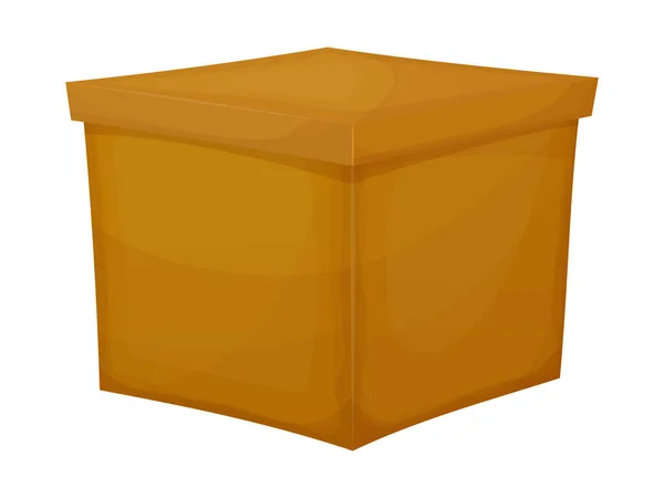 Caja de cartón. Caja de cartón cerrada aislada sobre fondo blanco. — Vector de stock