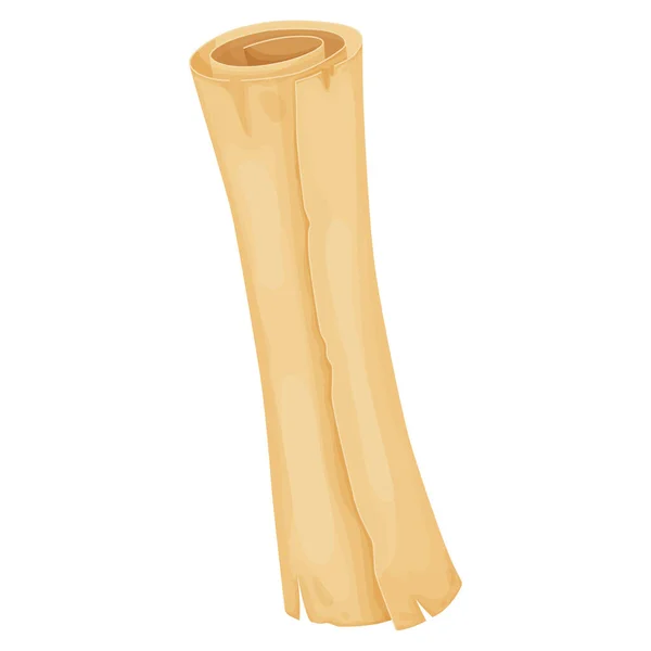 Çizgi film parşömeni rulosu. Antika mektup, sertifika, hazine haritası veya tarihi belge.