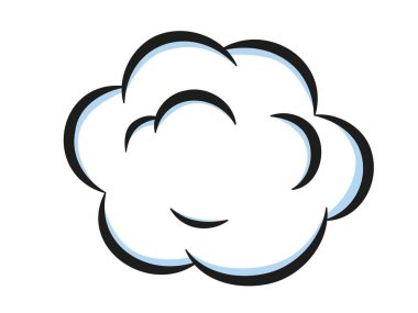 Çizgi roman tarzı hız ögesi. Beyaz arka planda kötü koku bulutu izole.