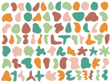 Organik kabarcıklar. Vektör sıvı gölgeleri rastgele şekiller.